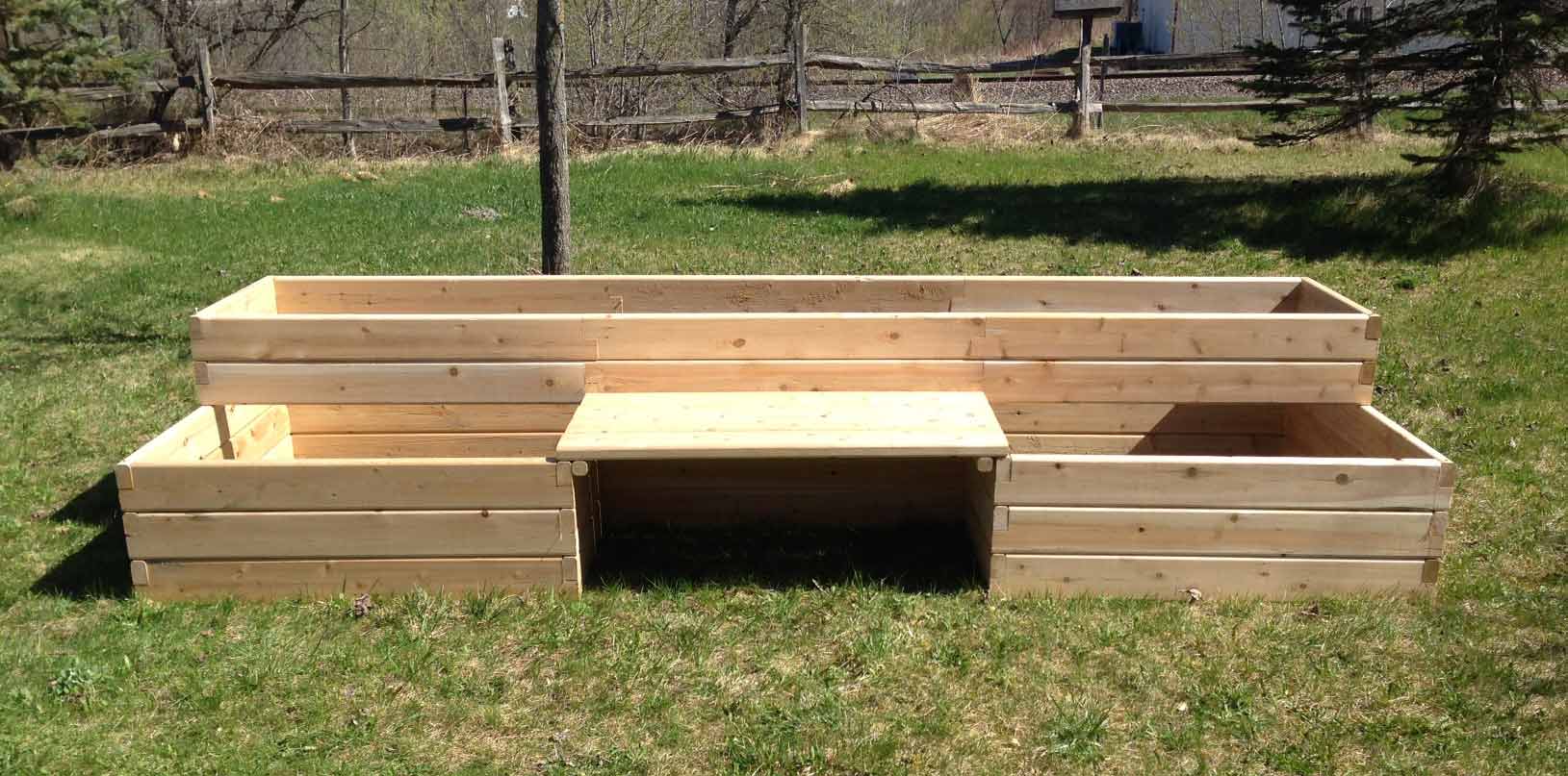 4 x 12 raised garden bed with bench