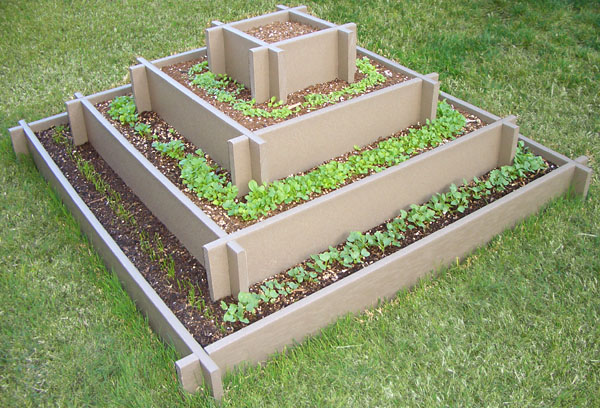 Pyramid Garden Bed for herb garden from Ciliberto's Woodworking.